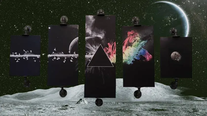 Space-themed poster stands on a lunar surface with Earth in the background for a foreign founder company setup page Space-themed poster stands on a lunar surface with Earth in the background for a foreign founder company setup page