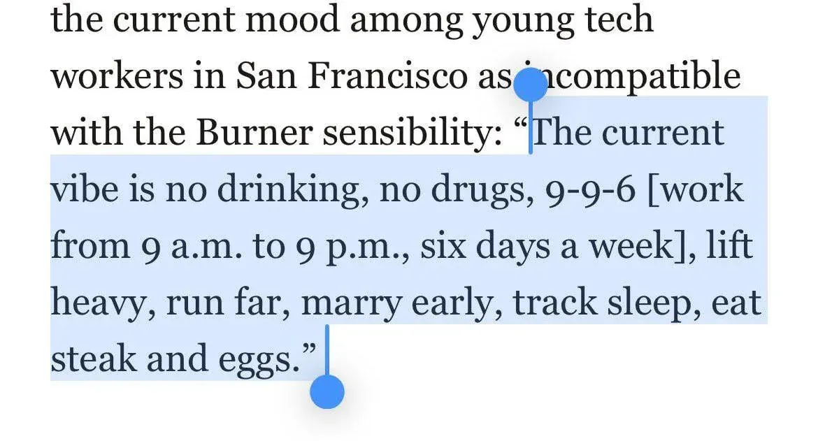 Text excerpt about San Francisco tech workers’ work habits and wellness routines for a tech startup legal article